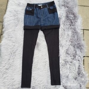 Alberto Makali 2-Tone Denim Shorts & Tights size 8